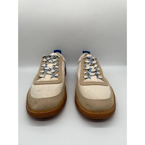 Everlane The Tread Bare Sneaker Mens Sz 11 Canvas Low Top Sneakers Beige Blue