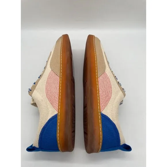 Everlane The Tread Bare Sneaker Mens Sz 11 Canvas Low Top Sneakers Beige Blue
