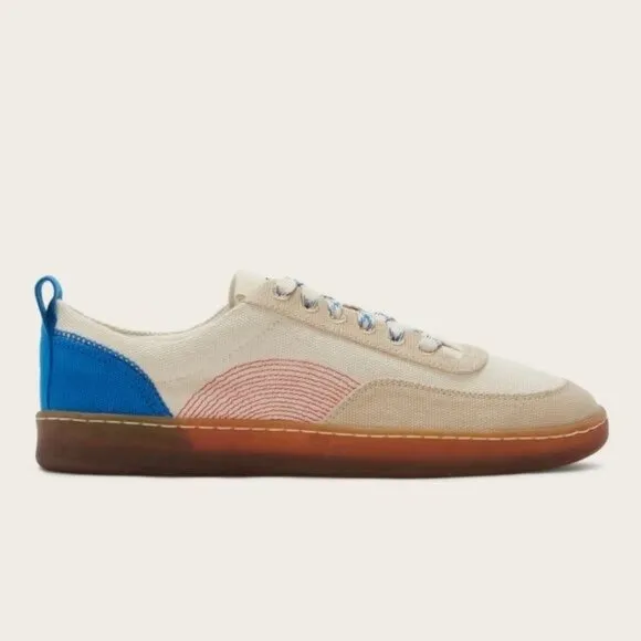 Everlane The Tread Bare Sneaker Mens Sz 11 Canvas Low Top Sneakers Beige Blue