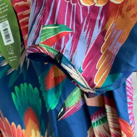 Farm Rio Navy Colorful Toucans Printed Midi Dress