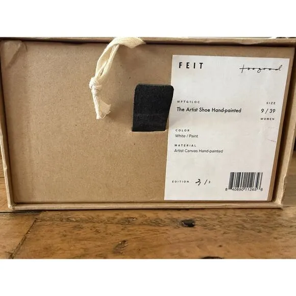 FEIT THE Artist Shoe Hand Painted Canvas &amp; Leather Women's Shoe Sz 9//EU 39 NEW