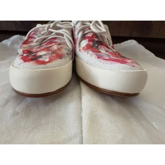 FEIT THE Artist Shoe Hand Painted Canvas &amp; Leather Women's Shoe Sz 9//EU 39 NEW