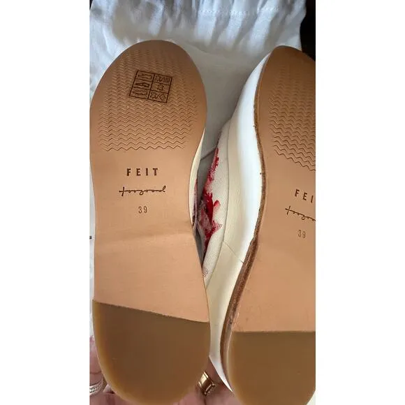 FEIT THE Artist Shoe Hand Painted Canvas &amp; Leather Women's Shoe Sz 9//EU 39 NEW