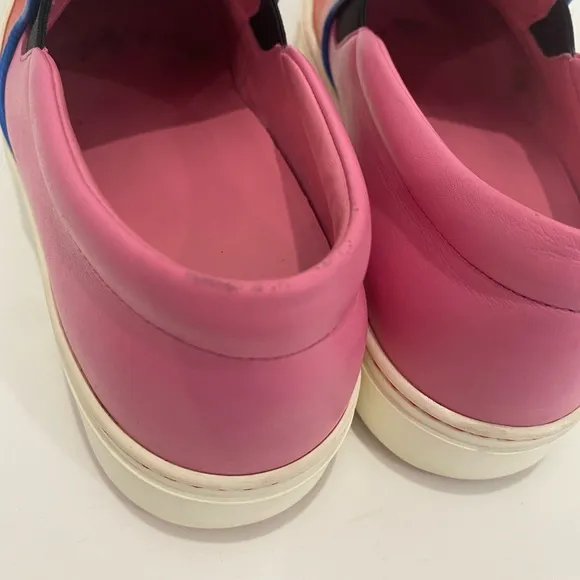 Fendi monster motif leather loafer sneakers
