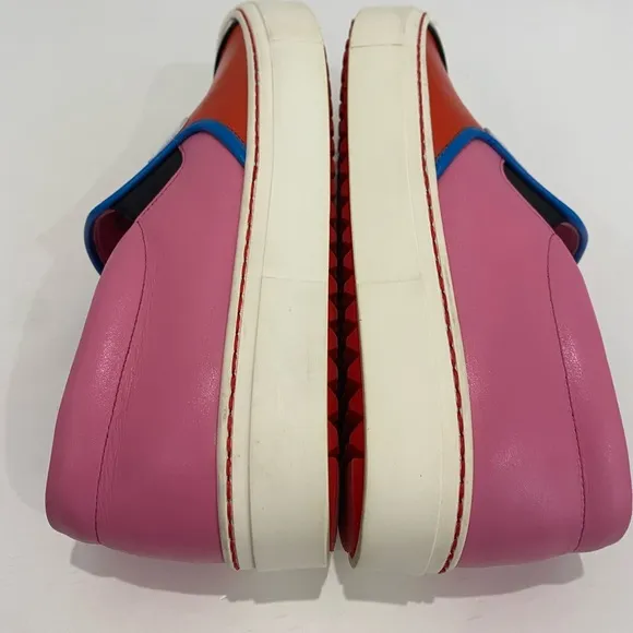 Fendi monster motif leather loafer sneakers