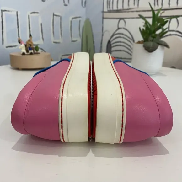 Fendi monster motif leather loafer sneakers