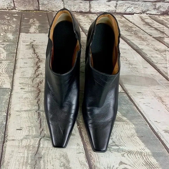 Ferragamo Leather Black Booties Size 10