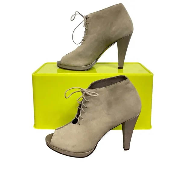 Filippa K Peep Toe Lace Up Booties Size 37
