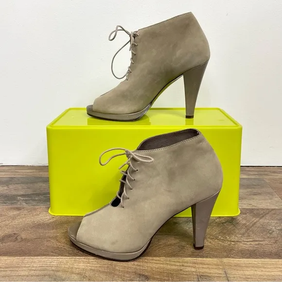 Filippa K Peep Toe Lace Up Booties Size 37