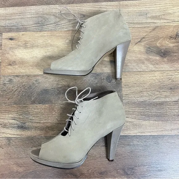 Filippa K Peep Toe Lace Up Booties Size 37
