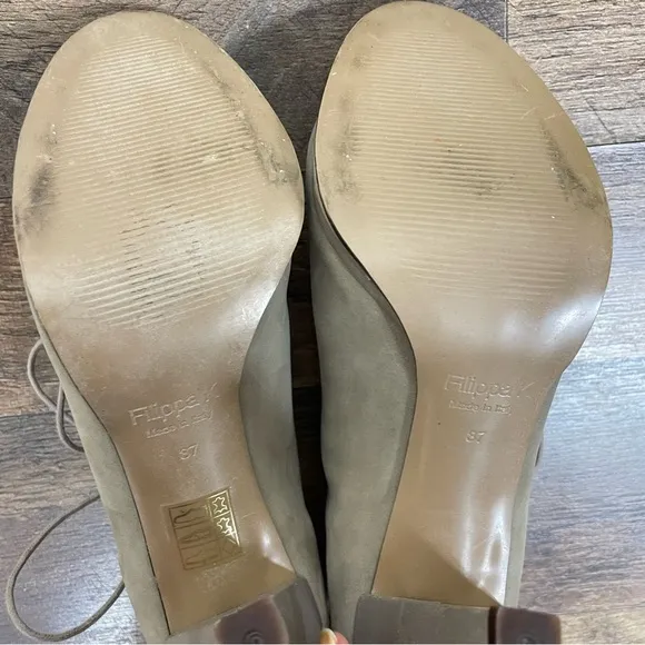 Filippa K Peep Toe Lace Up Booties Size 37