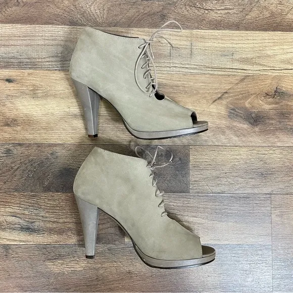 Filippa K Peep Toe Lace Up Booties Size 37