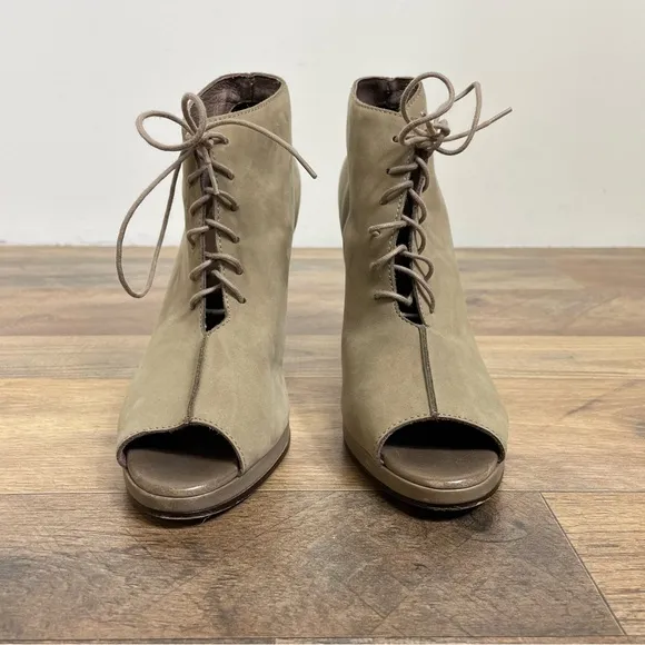 Filippa K Peep Toe Lace Up Booties Size 37