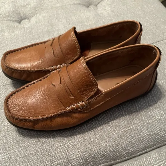 Flag Ltd Boys' Turbo Leather Penny Driver Shoes (Youth) size 4