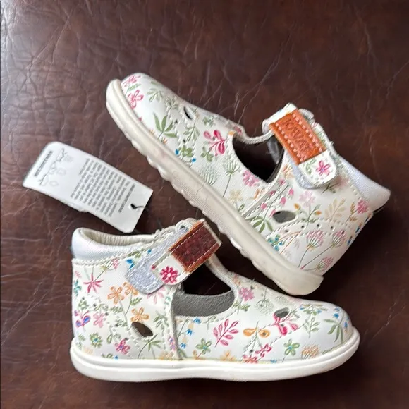 Floral Leather Kids Shoes