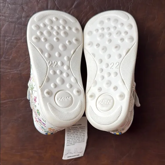 Floral Leather Kids Shoes
