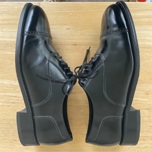 FLORSHEIM Black Leather Cap Toe Oxford Dress Shoes 8.5 D (Medium Width)
