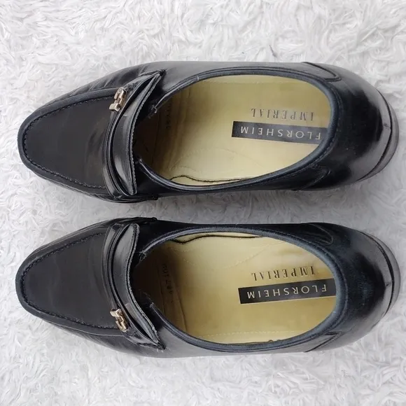 Florsheim Imperial Black Leather Upper Almond Toe Slip-On Dress Loafer Shoe