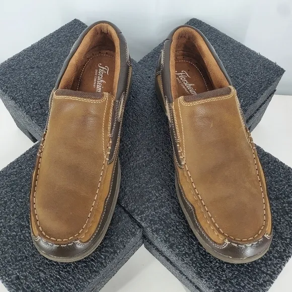 Florsheim Lakeside Slip on Brown Leather Boat Shoes Mens Size 10.5 M