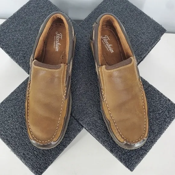 Florsheim Lakeside Slip on Brown Leather Boat Shoes Mens Size 10.5 M