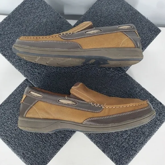 Florsheim Lakeside Slip on Brown Leather Boat Shoes Mens Size 10.5 M