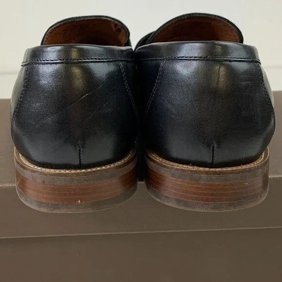 Florsheim Mens Rucci Weave Pny Loafer Black Moc Toe Slip-On Leather Shoes Sz 10W