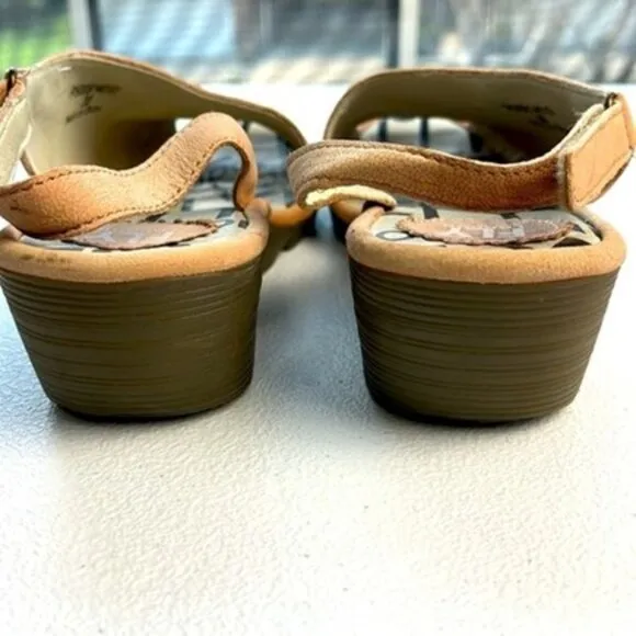 Fly London Palp Leather Slingback Sandals Low Wedge Heel Rose Pink 7-7.5