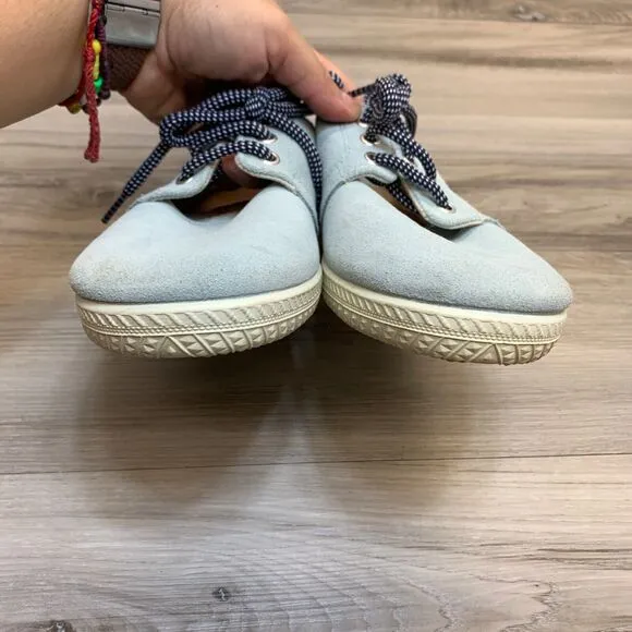 FLY London Suede Lace Up Shoes Stot Light Blue Size 38 US 7.5-8