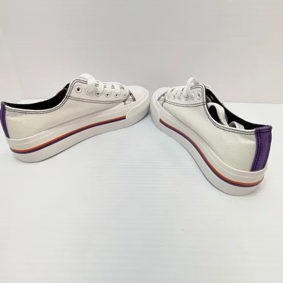 FOCO Clemson Tigers Low Top Canvas Sneakers Paw Print Shoes Women's 7, College