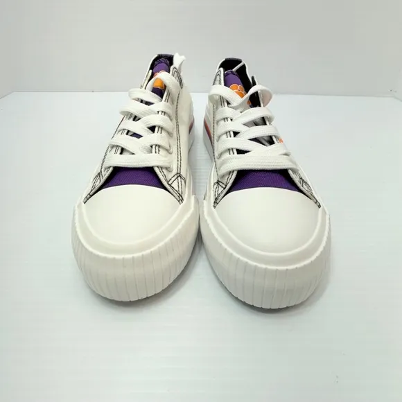 FOCO Clemson Tigers Low Top Canvas Sneakers Paw Print Shoes Women's 7, College