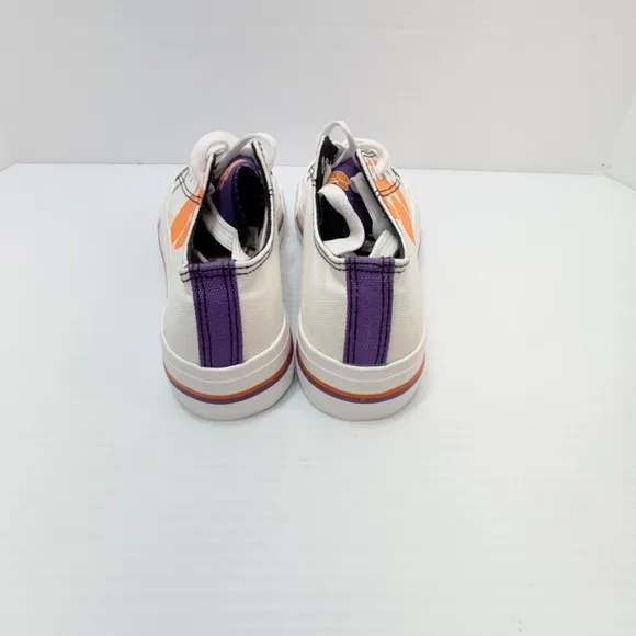FOCO Clemson Tigers Low Top Canvas Sneakers Paw Print Shoes Women's 7, College