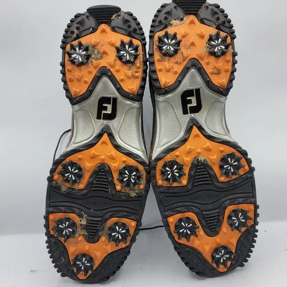 Footjoy Contour Series Mens 13 White Brown Medium Golf Shoes Leather 54002