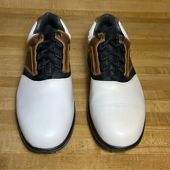 FootJoy Contour Series Mens Size 12 M Golf Shoes Soft Spikes 54108 Brown White