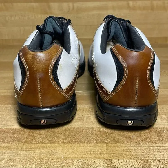 FootJoy Contour Series Mens Size 12 M Golf Shoes Soft Spikes 54108 Brown White