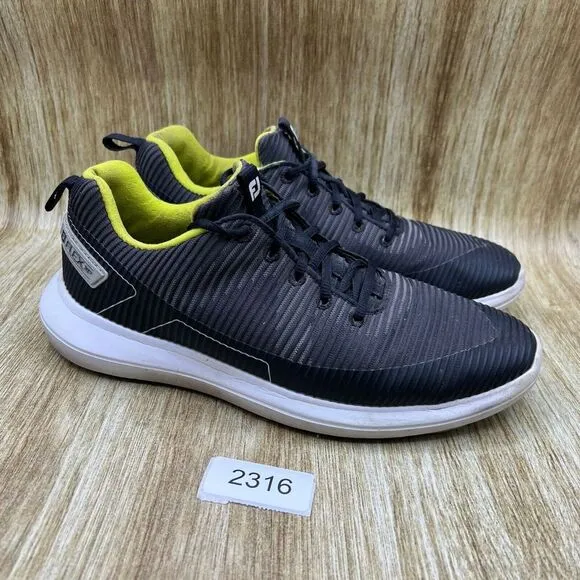 Footjoy Flex XP Golf Shoes Men's Size 9 M Black Soft Spikes Sneakers Shoes 56253