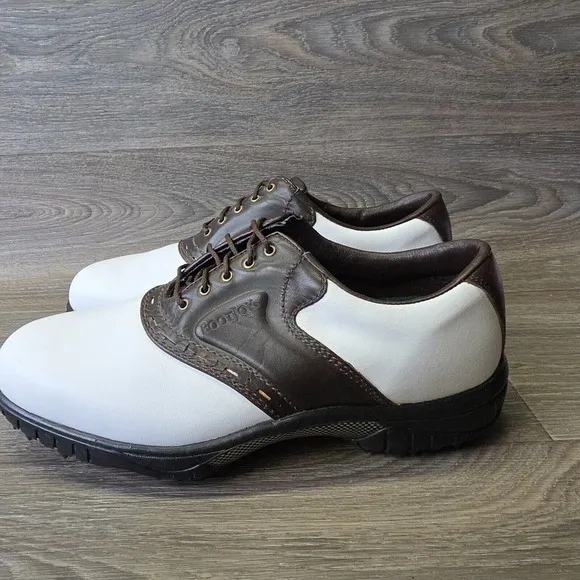 FootJoy Golf Shoes 10W Contour Series Brown White Saddle Soft Spikes‎ 54235