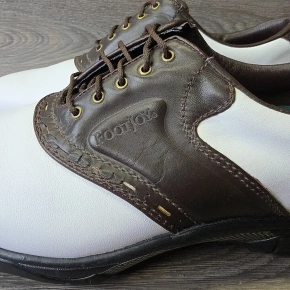 FootJoy Golf Shoes 10W Contour Series Brown White Saddle Soft Spikes‎ 54235
