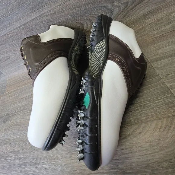 FootJoy Golf Shoes 10W Contour Series Brown White Saddle Soft Spikes‎ 54235