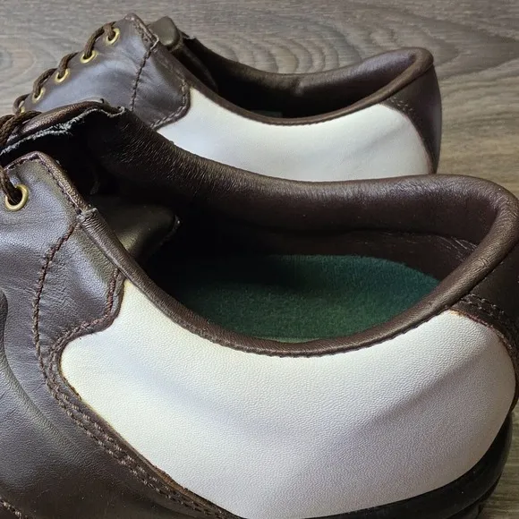 FootJoy Golf Shoes 10W Contour Series Brown White Saddle Soft Spikes‎ 54235