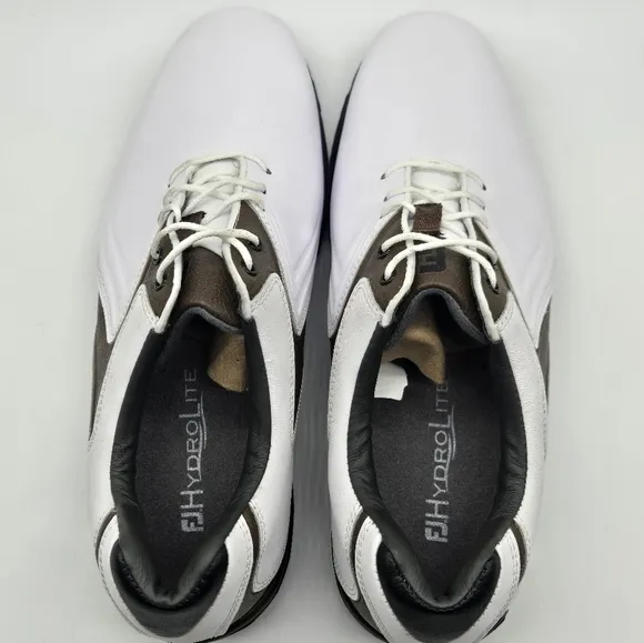 FootJoy Hydrolite Lace Up Oxford Golf Shoes Leather White 50024 Mens Size 8.5