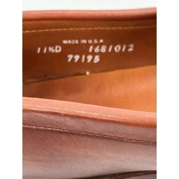 FootJoy Leather Loafers Kiltie Tassel Cognac Brown Slip On Dress Shoes Mens 11.5