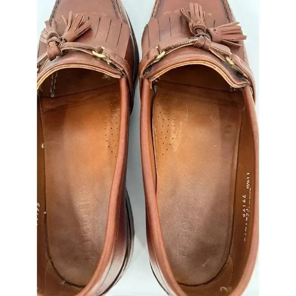 FootJoy Leather Loafers Kiltie Tassel Cognac Brown Slip On Dress Shoes Mens 11.5