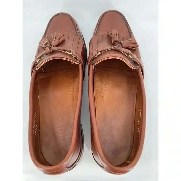 FootJoy Leather Loafers Kiltie Tassel Cognac Brown Slip On Dress Shoes Mens 11.5