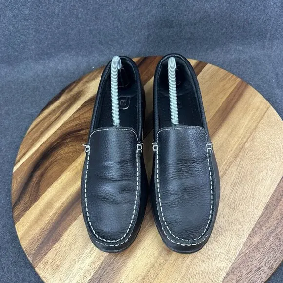 Footjoy Men Club Casuals Black Slip On Loafers Shoes 79072 Size 9 M Golf