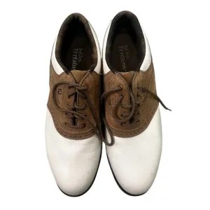 Footjoy Soft Joys Terrains Golf Shoes Womens 9M White Brown Leather Golfcore