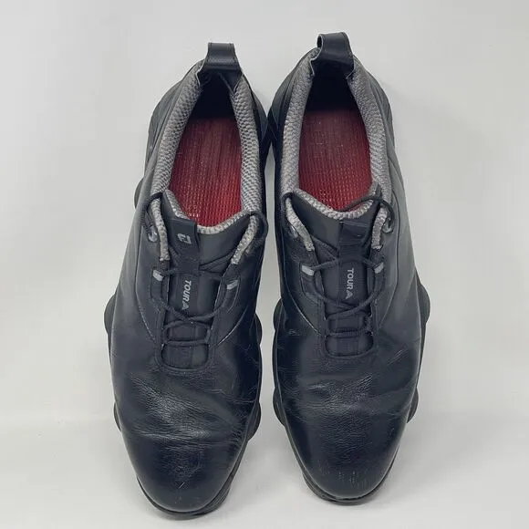 FootJoy Tour Alpha Golf Shoes 55507 Mens 14 M Black Gray Leather Soft Spikes