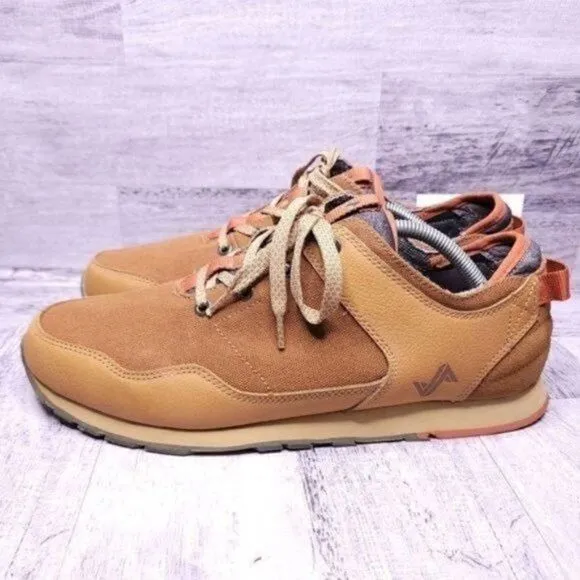Forsake Lewis Leather &amp; Canvas Walking Hiking Sneaker Brown Men's sz 11