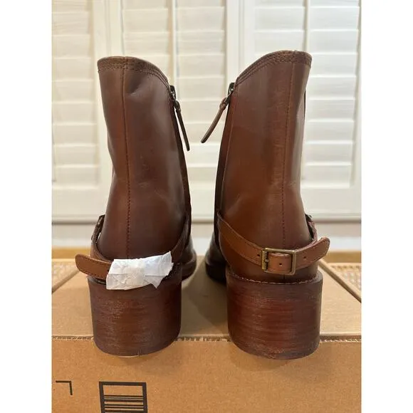 Franco Sarto Women's L-Colt Ankle Boots Whiskey Brown Leather Upper Size 10 NWOB