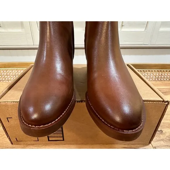 Franco Sarto Women's L-Colt Ankle Boots Whiskey Brown Leather Upper Size 10 NWOB