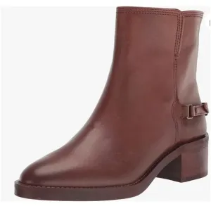 Franco Sarto Women's L-Colt Ankle Boots Whiskey Brown Leather Upper Size 10 NWOB
